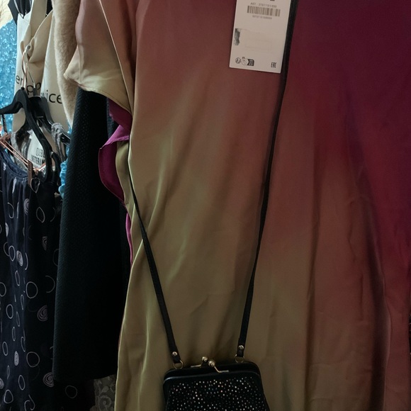 Cute Mini Black Leather Purse with Iridescent Dots - Picture 7 of 7